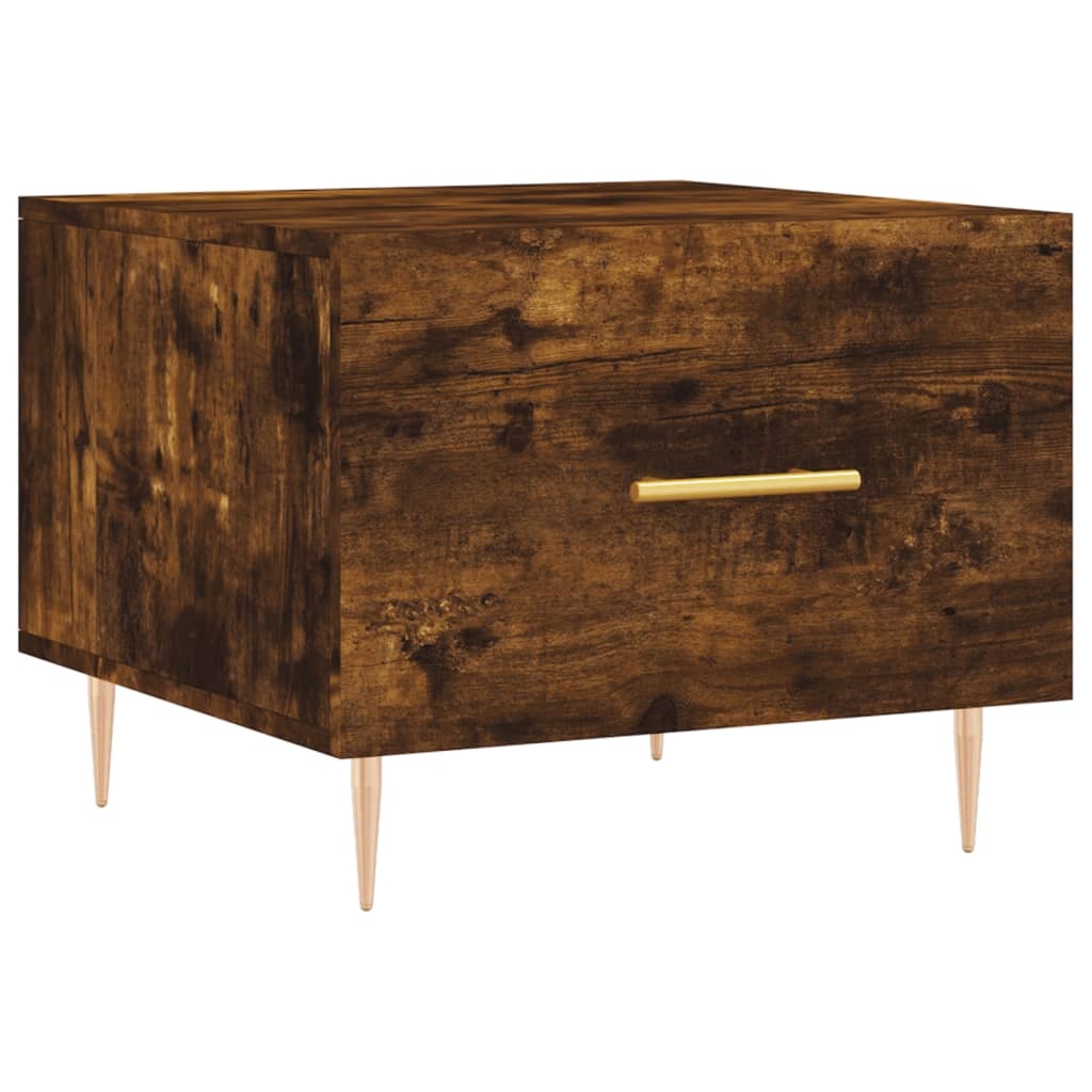 VidaXL Salontafels 2 st 50x50x40 cm bewerkt hout gerookt eikenkleurig