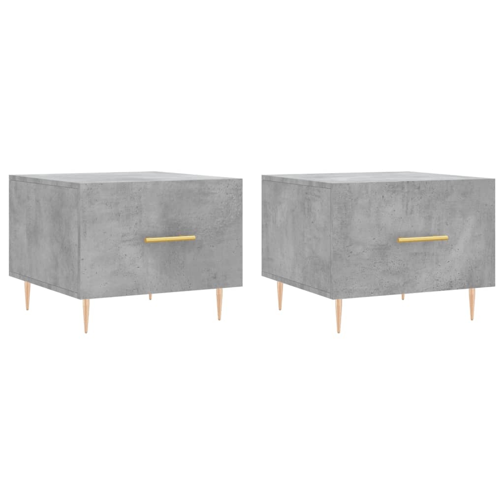 VidaXL Salontafels 2 st 50x50x40 cm bewerkt hout betongrijs