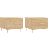 VidaXL Salontafels 2 st 50x50x40 cm bewerkt hout sonoma eikenkleurig