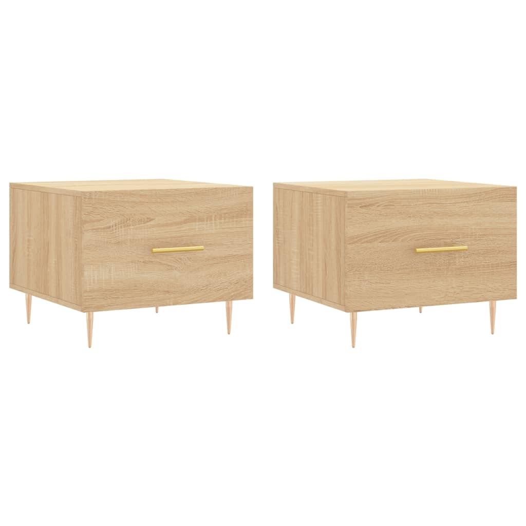VidaXL Salontafels 2 st 50x50x40 cm bewerkt hout sonoma eikenkleurig