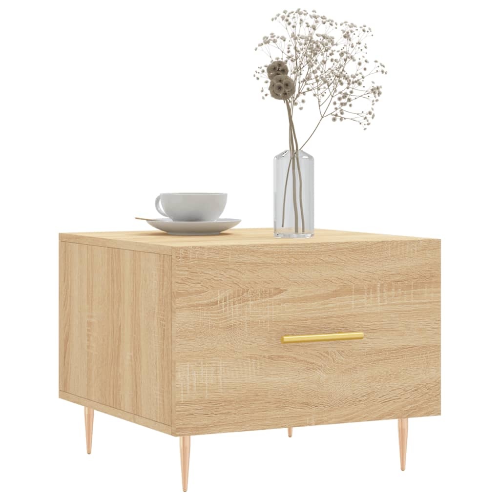 VidaXL Salontafels 2 st 50x50x40 cm bewerkt hout sonoma eikenkleurig