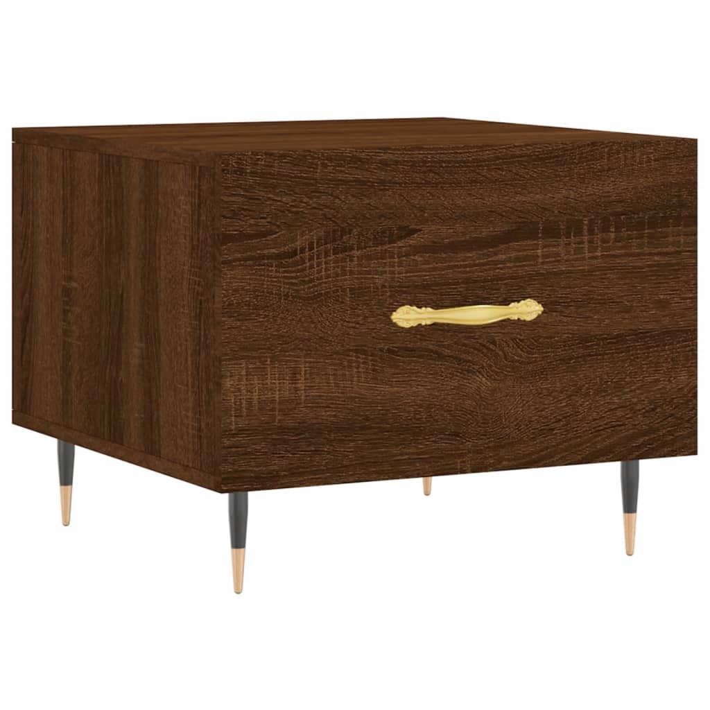 VidaXL Salontafels 2 st 50x50x40 cm bewerkt hout bruineikenkleurig