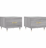 VidaXL Salontafels 2 st 50x50x40 cm bewerkt hout grijs sonoma eiken