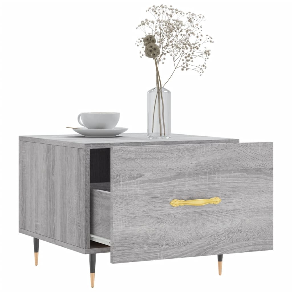 VidaXL Salontafels 2 st 50x50x40 cm bewerkt hout grijs sonoma eiken
