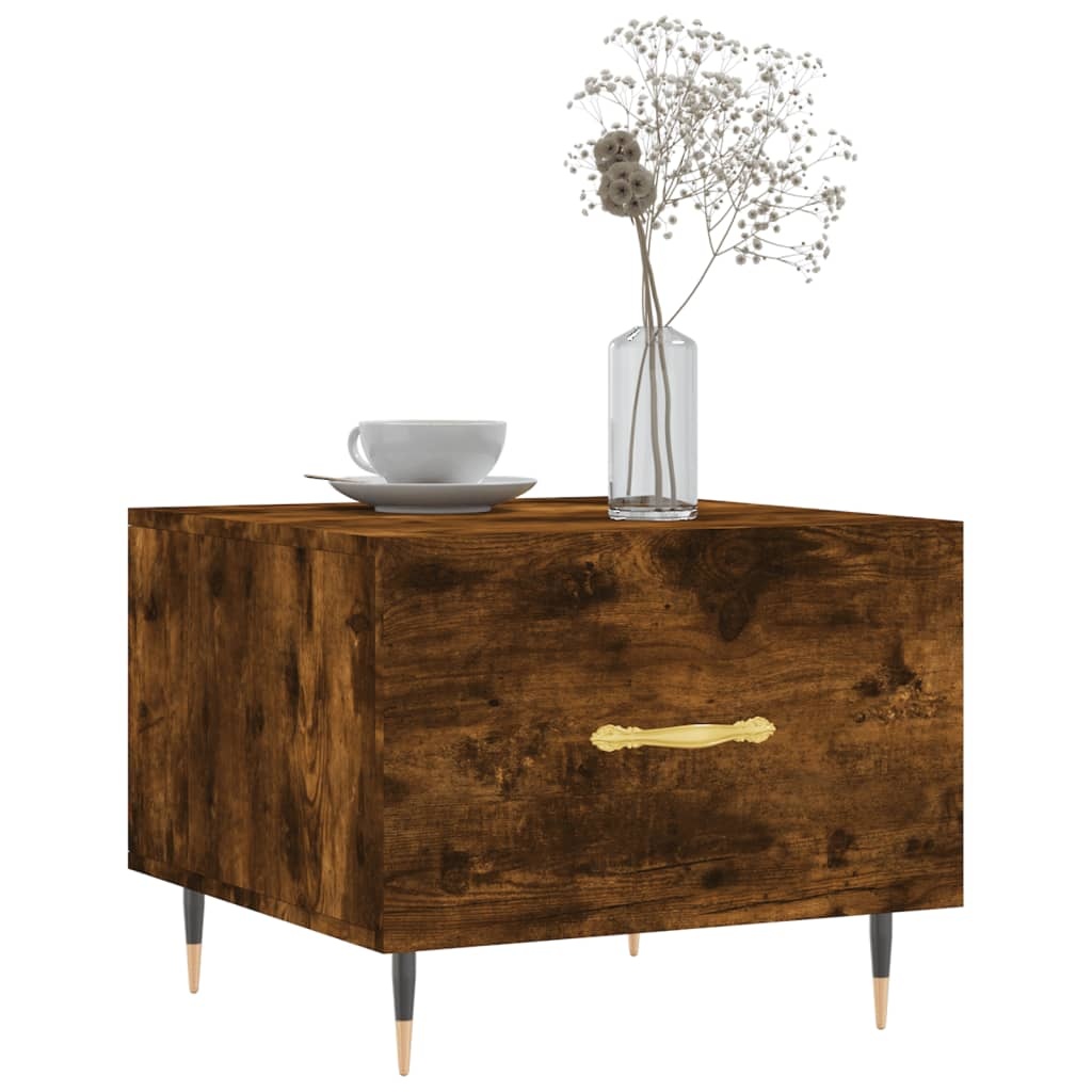 VidaXL Salontafels 2 st 50x50x40 cm bewerkt hout gerookt eikenkleurig