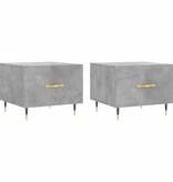 VidaXL Salontafels 2 st 50x50x40 cm bewerkt hout betongrijs