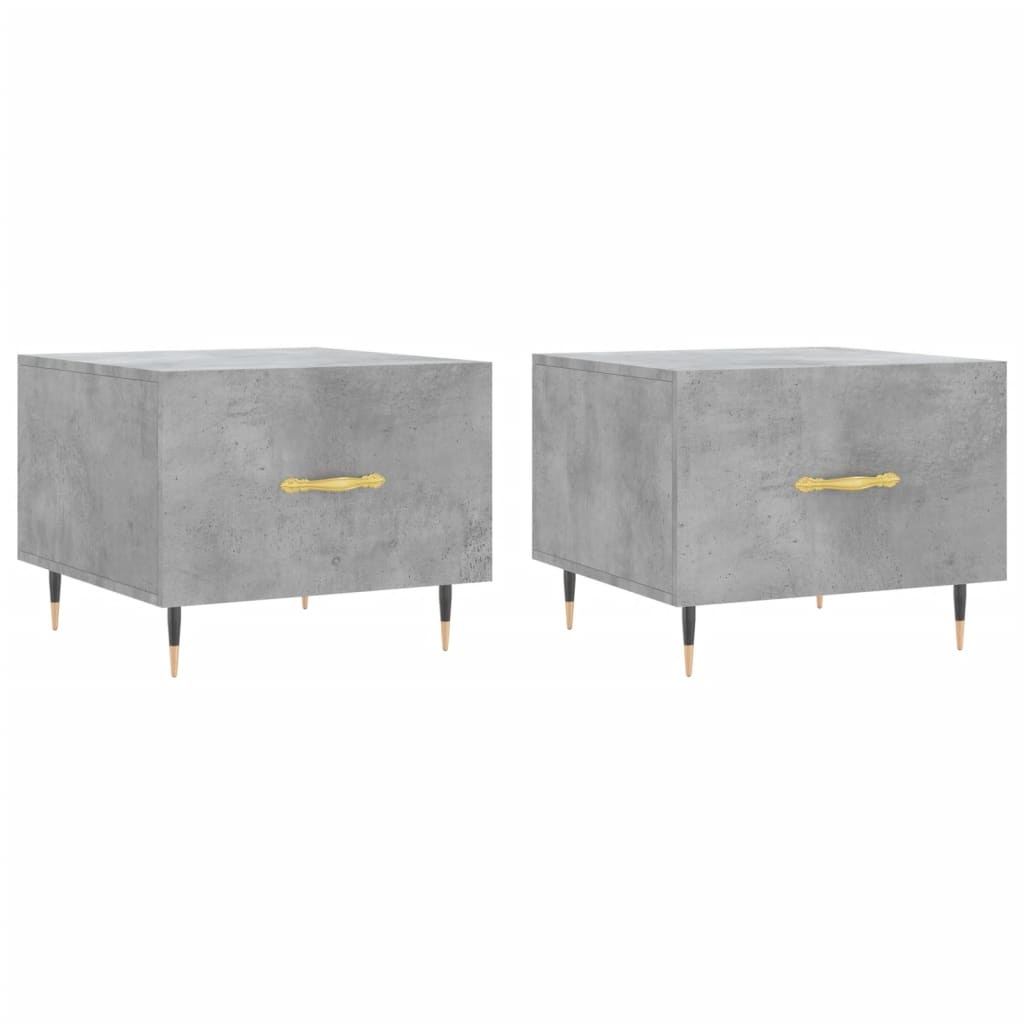 VidaXL Salontafels 2 st 50x50x40 cm bewerkt hout betongrijs