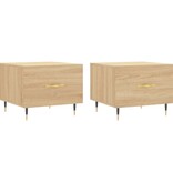 VidaXL Salontafels 2 st 50x50x40 cm bewerkt hout sonoma eikenkleurig