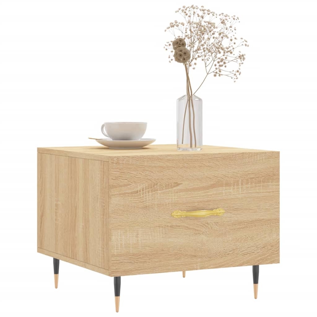 VidaXL Salontafels 2 st 50x50x40 cm bewerkt hout sonoma eikenkleurig