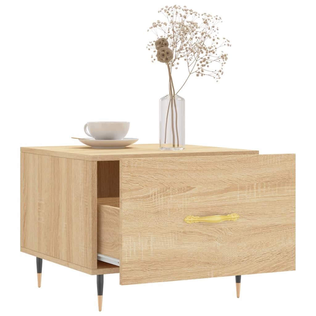 VidaXL Salontafels 2 st 50x50x40 cm bewerkt hout sonoma eikenkleurig