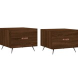 VidaXL Salontafels 2 st 50x50x40 cm bewerkt hout bruineikenkleurig