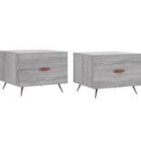 VidaXL Salontafels 2 st 50x50x40 cm bewerkt hout grijs sonoma eiken