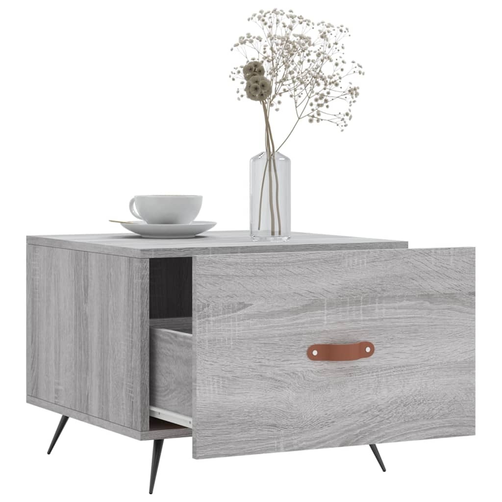 VidaXL Salontafels 2 st 50x50x40 cm bewerkt hout grijs sonoma eiken