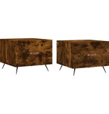 VidaXL Salontafels 2 st 50x50x40 cm bewerkt hout gerookt eikenkleurig