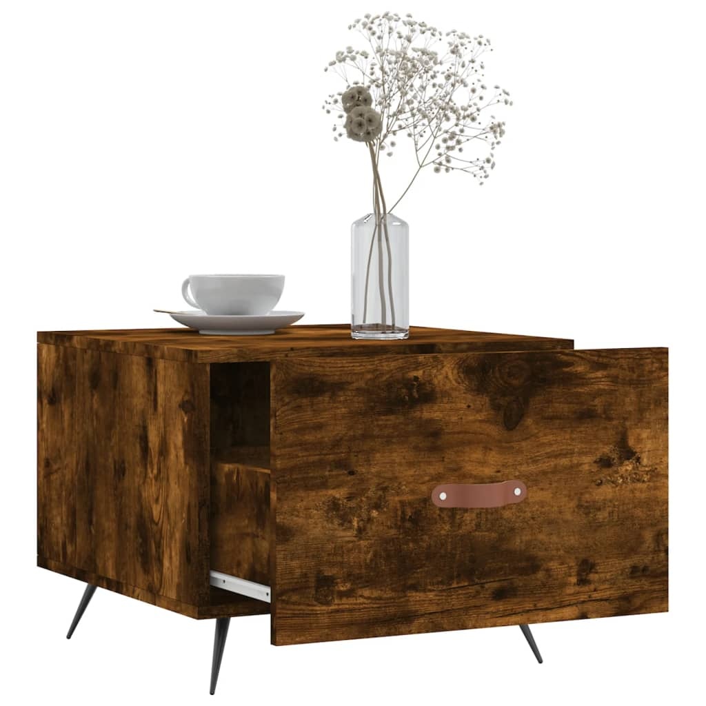 VidaXL Salontafels 2 st 50x50x40 cm bewerkt hout gerookt eikenkleurig