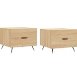 VidaXL Salontafels 2 st 50x50x40 cm bewerkt hout sonoma eikenkleurig
