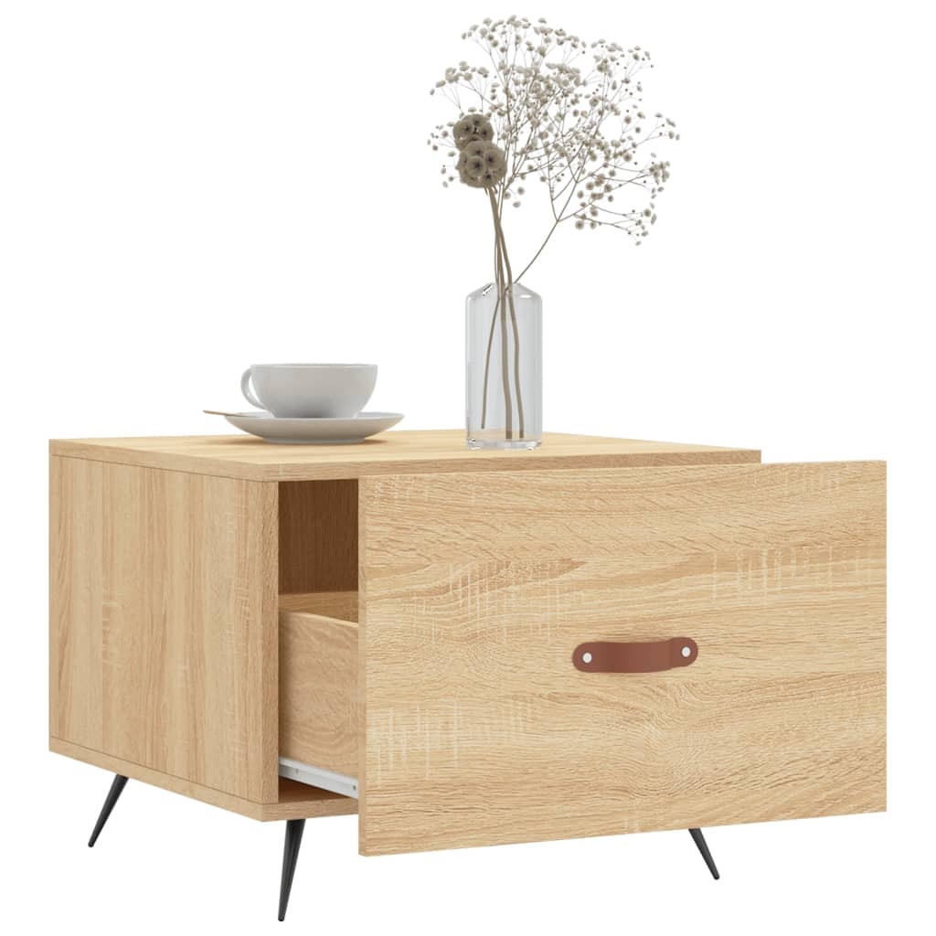 VidaXL Salontafels 2 st 50x50x40 cm bewerkt hout sonoma eikenkleurig