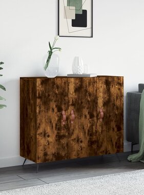 VidaXL Dressoir 90x34x80 cm bewerkt hout gerookt eikenkleurig