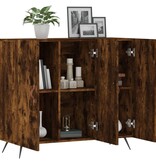 VidaXL Dressoir 90x34x80 cm bewerkt hout gerookt eikenkleurig