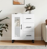 VidaXL Dressoir 69,5x34x90 cm bewerkt hout hoogglans wit