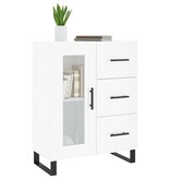 VidaXL Dressoir 69,5x34x90 cm bewerkt hout hoogglans wit