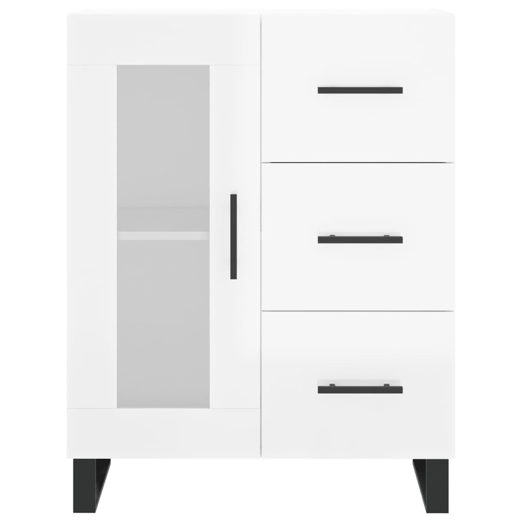 VidaXL Dressoir 69,5x34x90 cm bewerkt hout hoogglans wit