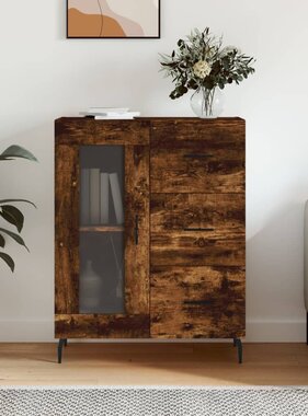 VidaXL Dressoir 69,5x34x90 cm bewerkt hout gerookt eikenkleurig