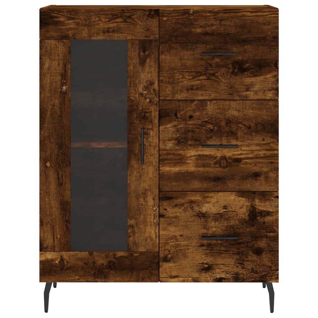 VidaXL Dressoir 69,5x34x90 cm bewerkt hout gerookt eikenkleurig