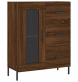 VidaXL Dressoir 69,5x34x90 cm bewerkt hout bruineikenkleurig