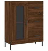 vidaXL Dressoir 69,5x34x90 cm bewerkt hout bruineikenkleurig