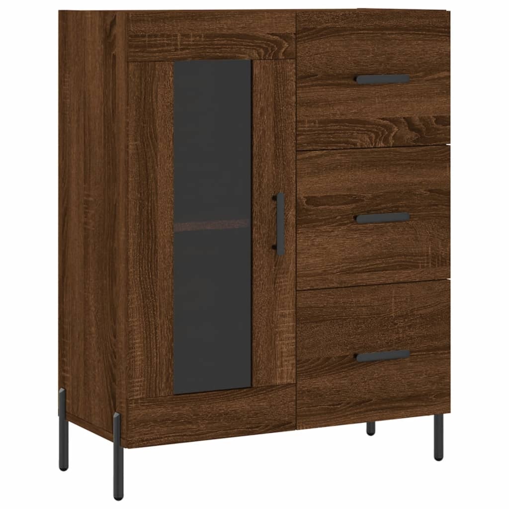 VidaXL Dressoir 69,5x34x90 cm bewerkt hout bruineikenkleurig