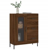 VidaXL Dressoir 69,5x34x90 cm bewerkt hout bruineikenkleurig