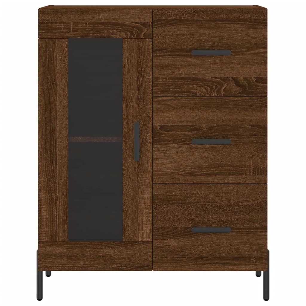 VidaXL Dressoir 69,5x34x90 cm bewerkt hout bruineikenkleurig