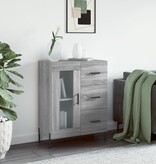 VidaXL Dressoir 69,5x34x90 cm bewerkt hout grijs sonoma eikenkleurig