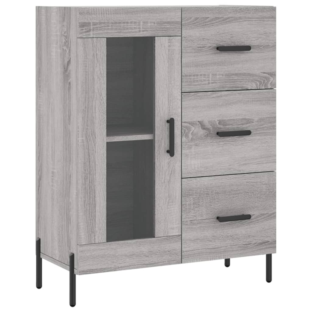 vidaXL Dressoir 69,5x34x90 cm bewerkt hout grijs sonoma eikenkleurig