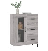 vidaXL Dressoir 69,5x34x90 cm bewerkt hout grijs sonoma eikenkleurig