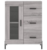 VidaXL Dressoir 69,5x34x90 cm bewerkt hout grijs sonoma eikenkleurig