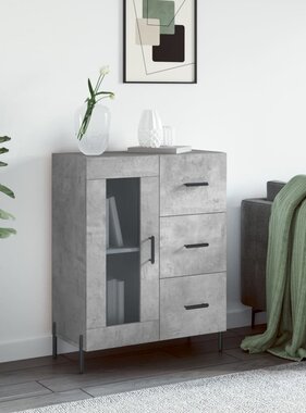 VidaXL Dressoir 69,5x34x90 cm bewerkt hout betongrijs