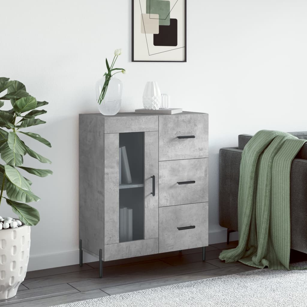 VidaXL Dressoir 69,5x34x90 cm bewerkt hout betongrijs