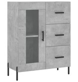 VidaXL Dressoir 69,5x34x90 cm bewerkt hout betongrijs