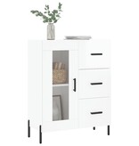VidaXL Dressoir 69,5x34x90 cm bewerkt hout hoogglans wit