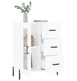 VidaXL Dressoir 69,5x34x90 cm bewerkt hout hoogglans wit