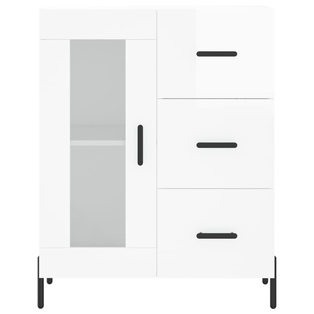 VidaXL Dressoir 69,5x34x90 cm bewerkt hout hoogglans wit