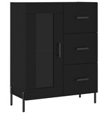 VidaXL Dressoir 69,5x34x90 cm bewerkt hout zwart