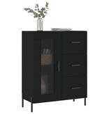 VidaXL Dressoir 69,5x34x90 cm bewerkt hout zwart