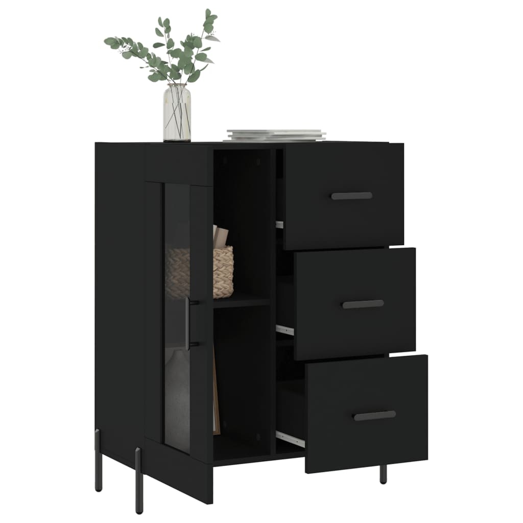 VidaXL Dressoir 69,5x34x90 cm bewerkt hout zwart