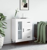 VidaXL Dressoir 69,5x34x90 cm bewerkt hout wit