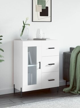 VidaXL Dressoir 69,5x34x90 cm bewerkt hout wit