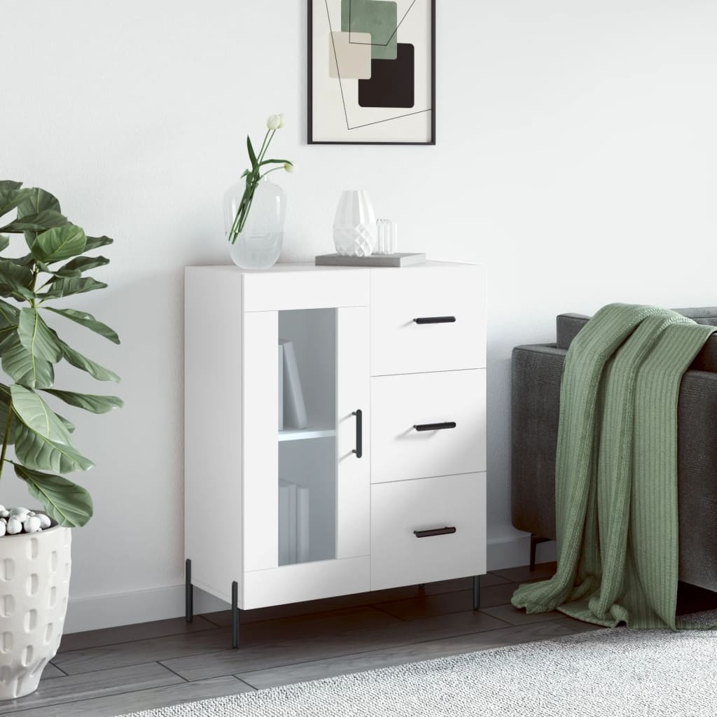 VidaXL Dressoir 69,5x34x90 cm bewerkt hout wit