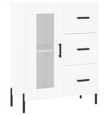 VidaXL Dressoir 69,5x34x90 cm bewerkt hout wit